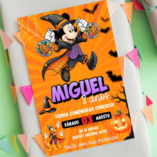 Convite Digital Mickey Mouse Halloween