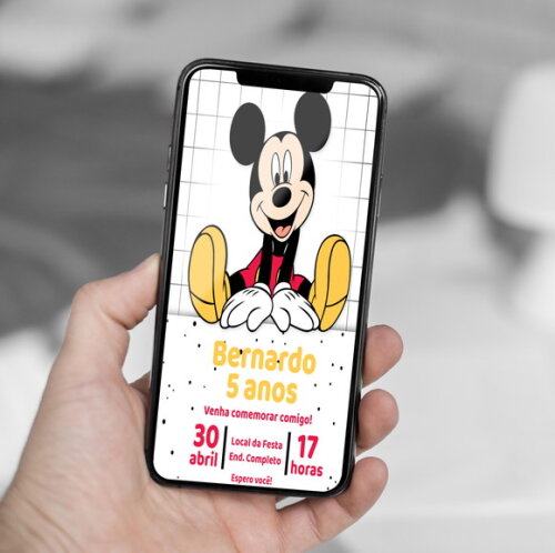 Convite Digital Mickey Mouse