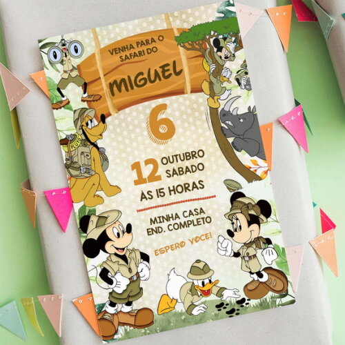 Convite Digital Mickey Safari