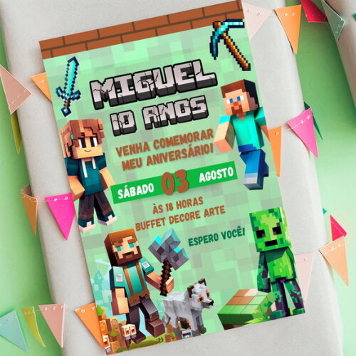 Convite Digital Minecraft