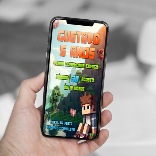 Convite Digital Minecraft