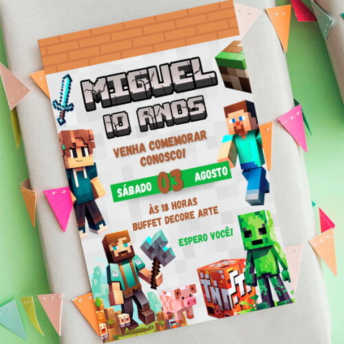Convite Digital Minecraft