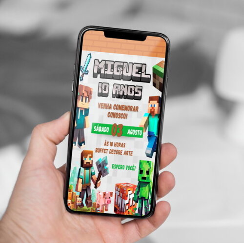 Convite Digital Minecraft
