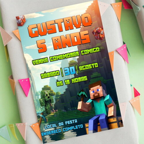 Convite Digital Minecraft