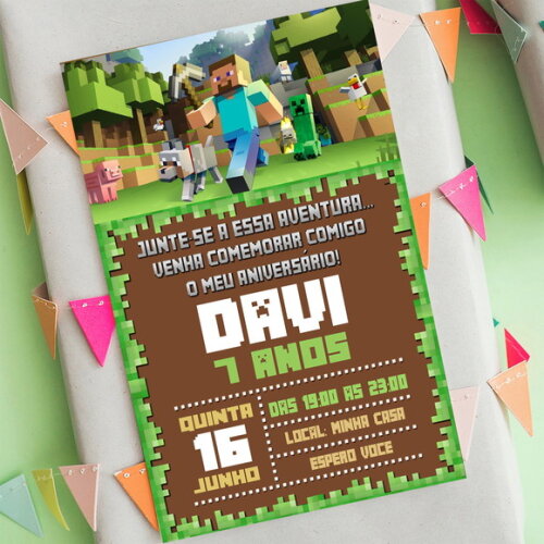 Convite Digital Minecraft
