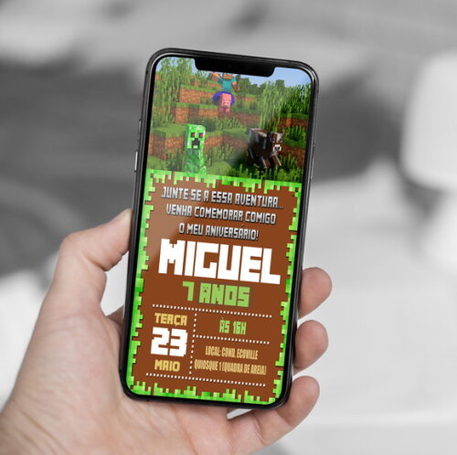 Convite Digital Minecraft