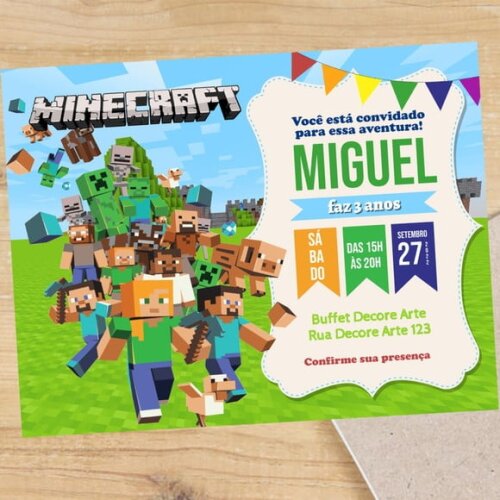Convite Digital Minecraft