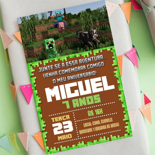 Convite Digital Minecraft