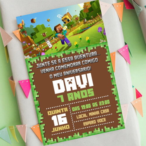Convite Digital Minecraft