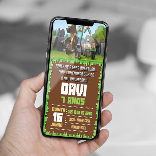 Convite Digital Minecraft