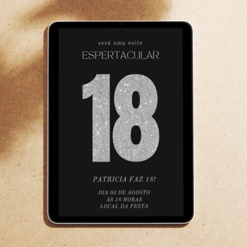 Convite Digital Minimalista Roxo, Preto Elegante Mulher