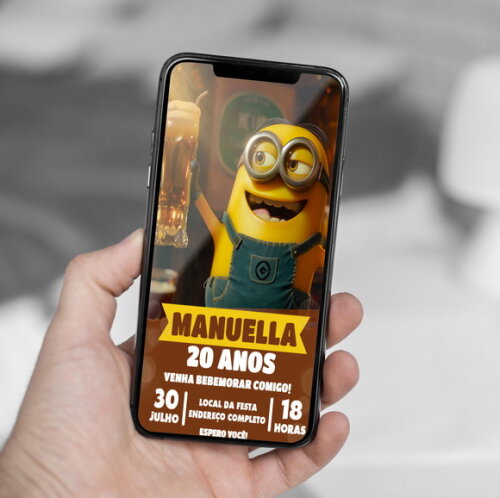 Convite Digital Minions Boteco