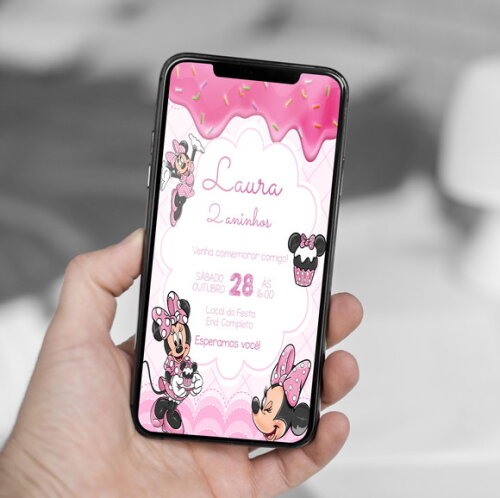 Convite Digital Minnie Confeiteira