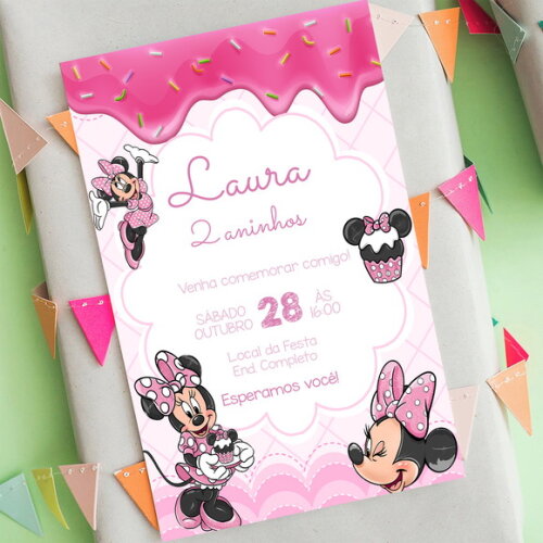 Convite Digital Minnie Confeiteira