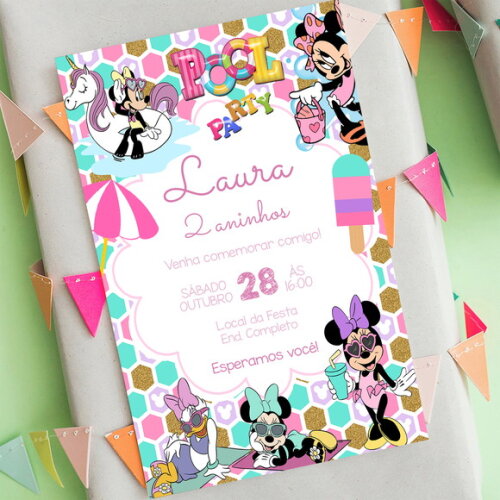 Convite Digital Minnie Pooh Party