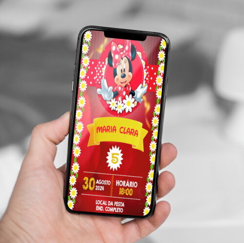 Convite Digital Minnie Vermelha
