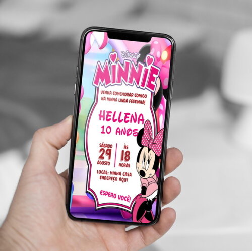 Convite Digital Minnie Vermelha