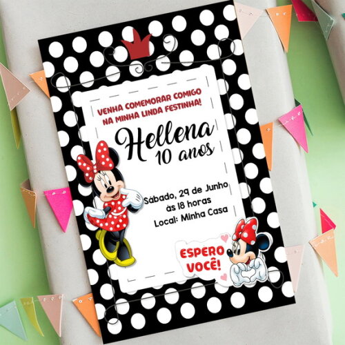 Convite Digital Minnie Vermelha