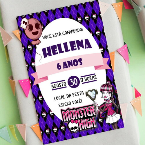 Convite Digital Monster High - Draculaura