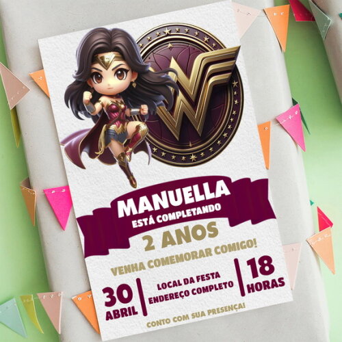 Convite Digital Mulher Maravilha