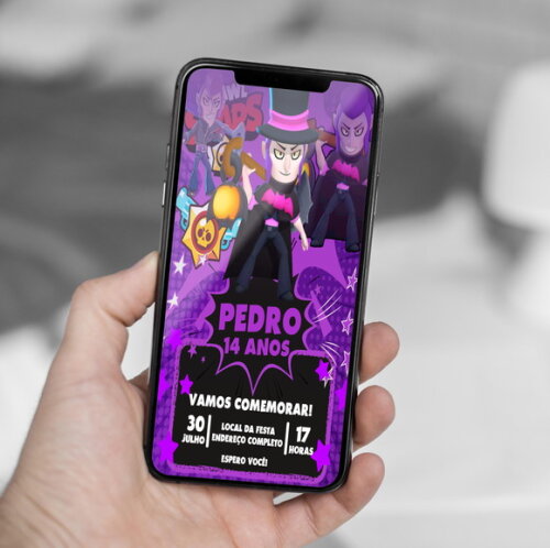 Convite Digital Mortis de Cartola Brawl Stars
