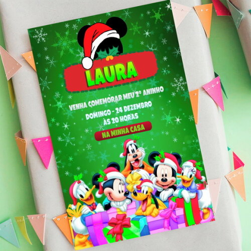 Convite Digital Natal do Mickey- Turma do Mickey