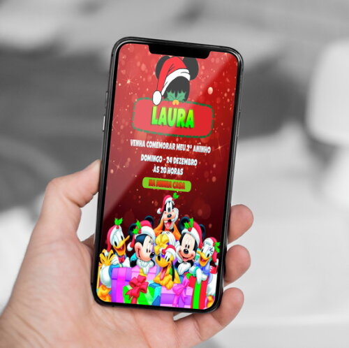 Convite Digital Natal do Mickey- Turma do Mickey