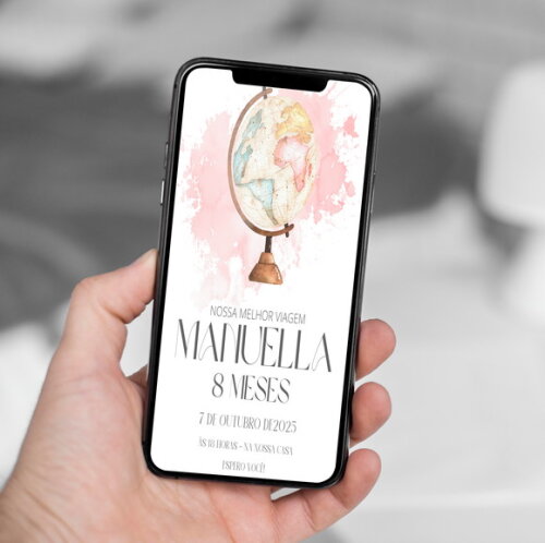 Convite Digital Nossa Melhor Viagem Mêsversário Aniversário