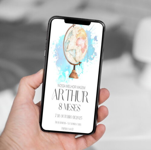 Convite Digital Nossa Melhor Viagem Mêsversário Aniversário