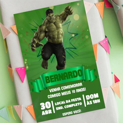 Convite Digital o Incrivel Hulk
