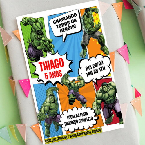 Convite Digital o Incrivel Hulk