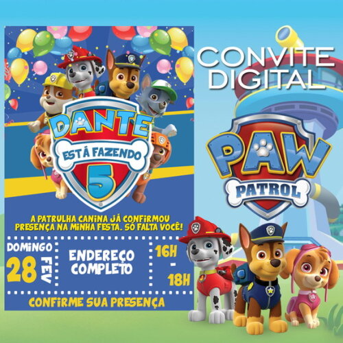 Convite Digital Patrulha Canina