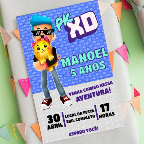 Convite Digital Pk Xd Menino