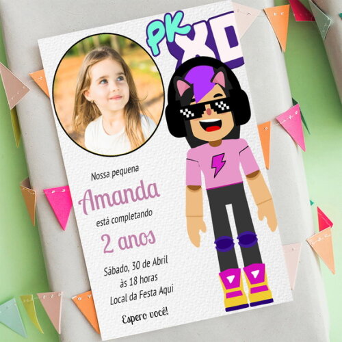 Convite Digital Pk Xd Menina com Foto