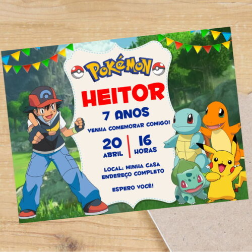 Convite Digital Pokemon