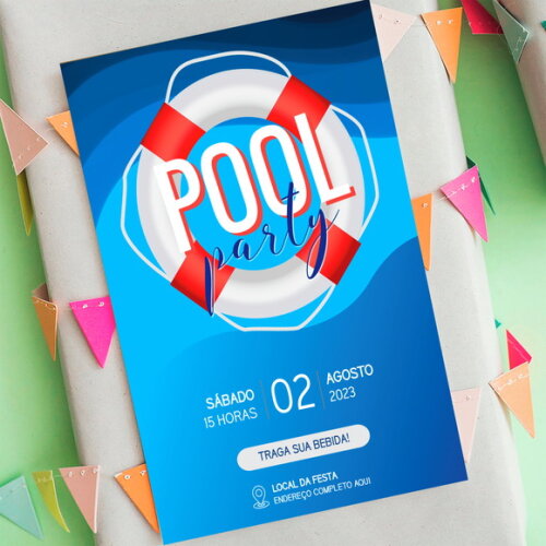 Convite Digital Pool Party