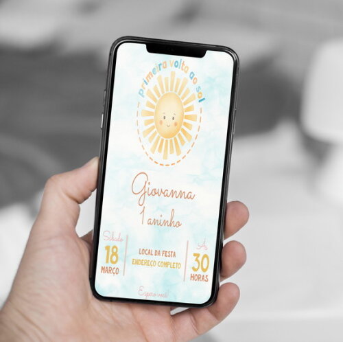 Convite Digital Primeira Volta ao Sol