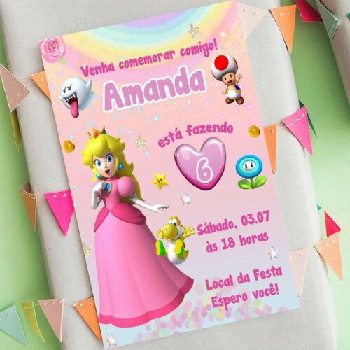 Convite Digital Princesa Peach