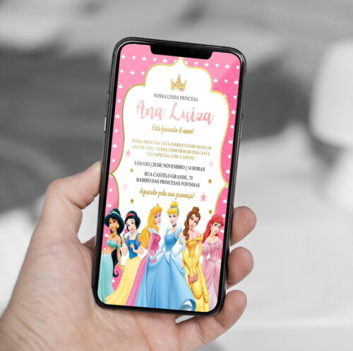 Convite Digital Princesas da Disney