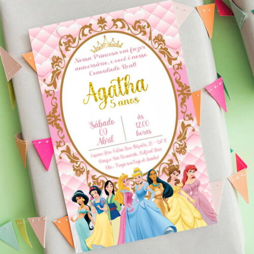 Convite Digital Princesas da Disney
