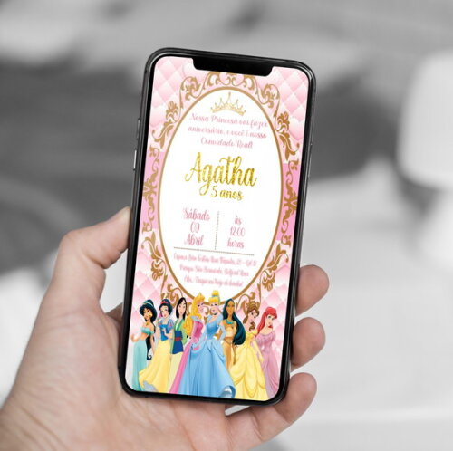 Convite Digital Princesas da Disney