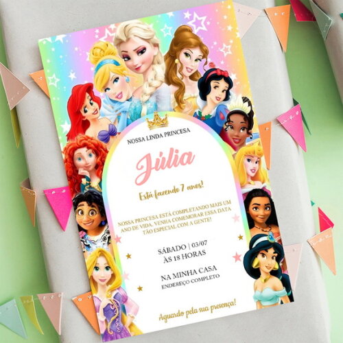 Convite Digital Princesas Disney