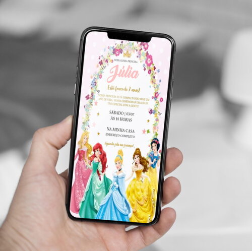 Convite Digital Princesas Disney