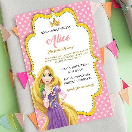 Convite Digital Rapunzel Enrolados