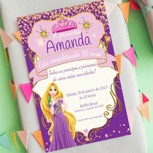 Convite Digital Rapunzel Enrolados