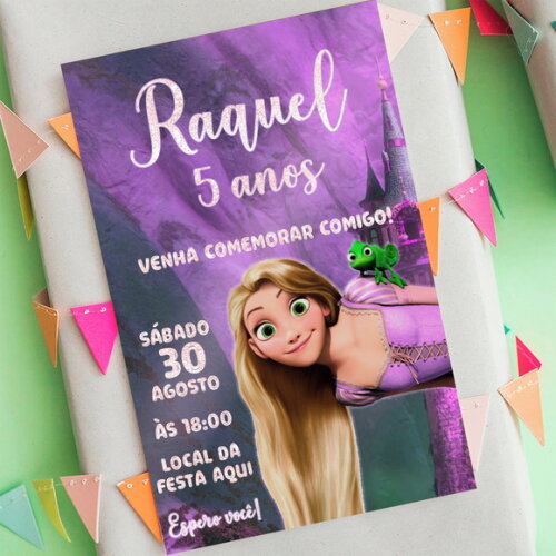 Convite Digital Rapunzel Enrolados