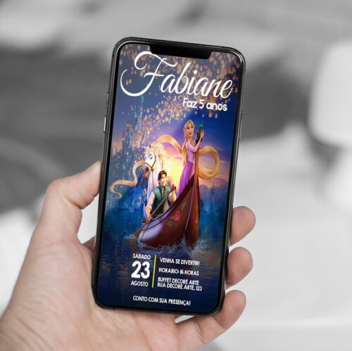 Convite Digital Rapunzel Princesa da Disney