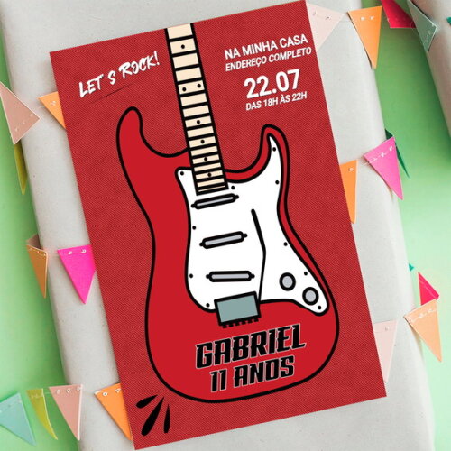Convite Digital Rock And Roll
