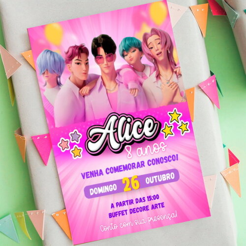 Convite Digital Saja Boys Kpop