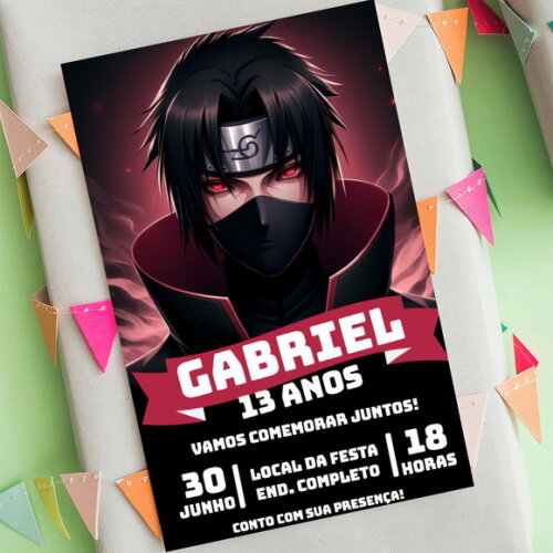 Convite Digital Sasuke Uchiha